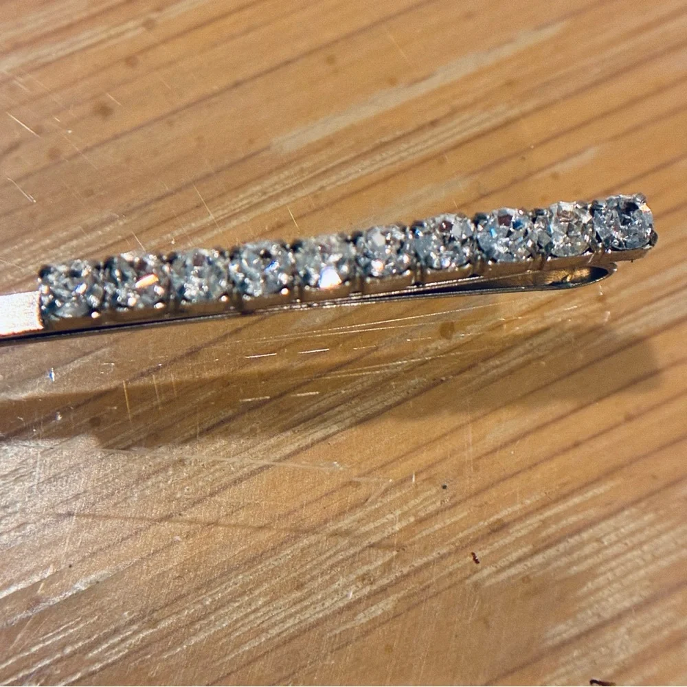 Vintage Rhinestone Hair Accessories Set: hair Barrette, 2 rhinestone hair pins